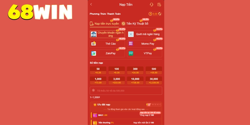 Hướng Dẫn 68win - Tổng Hợp Kiến Thức Dành Cho Newbie 9 Hướng dẫn 68win nạp tiền chỉ trong 60 giây